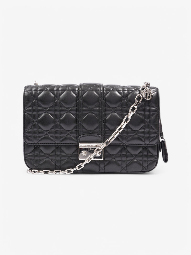  Christian Dior Miss Dior Cannage Flap Bag Black Leather