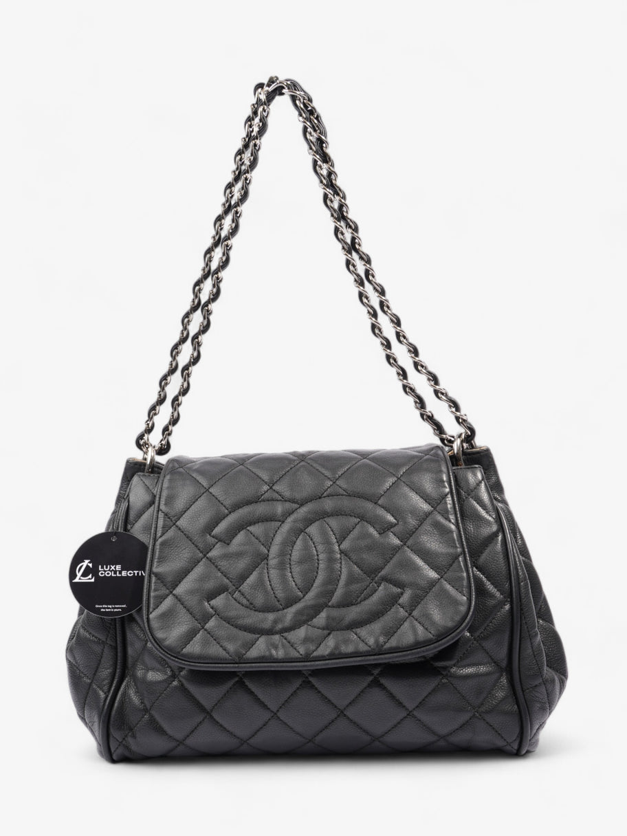 Chanel CC Accordion Flap Black Caviar Leather Image 9