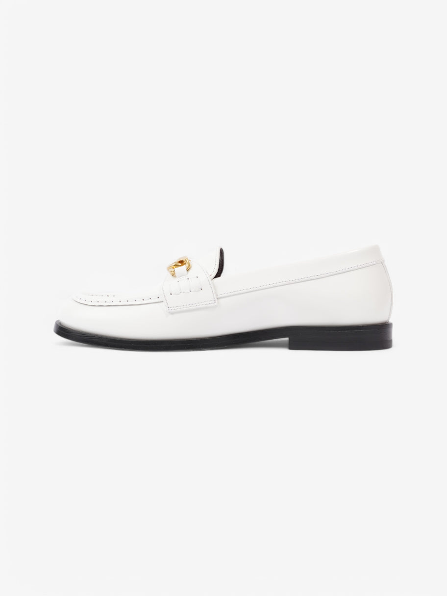Valentino V Logo Loafers White  / Gold Leather EU 37 UK 4 Image 3