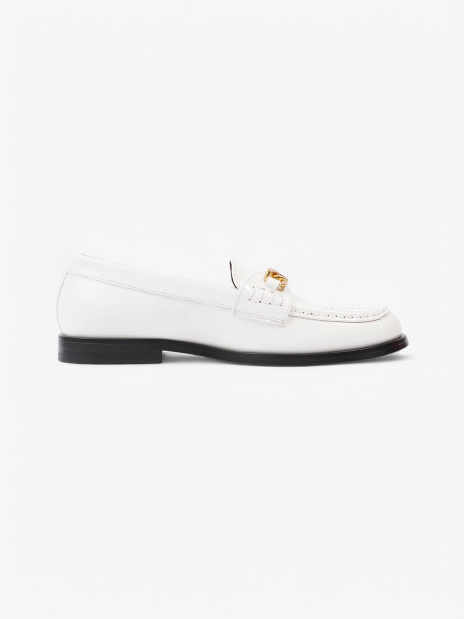 Valentino V Logo Loafers White  / Gold Leather EU 37 UK 4 Image 4