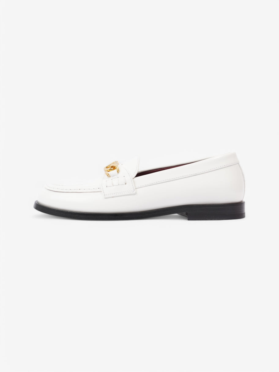 Valentino V Logo Loafers White  / Gold Leather EU 37 UK 4 Image 5