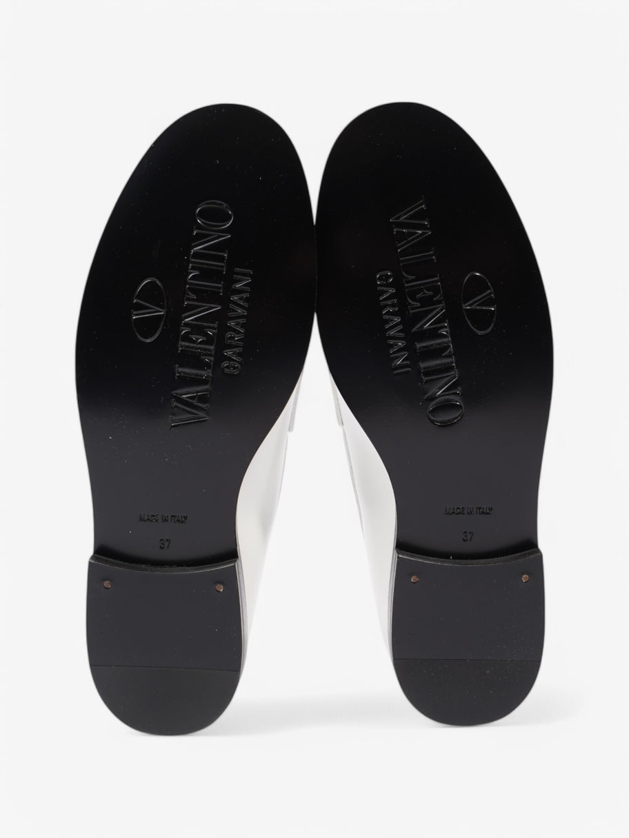 Valentino V Logo Loafers White  / Gold Leather EU 37 UK 4 Image 7