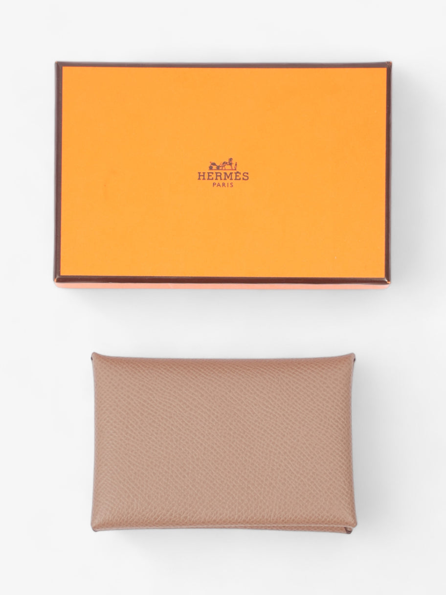 Hermes Calvi Card Holder Beige Calfskin Leather Image 7