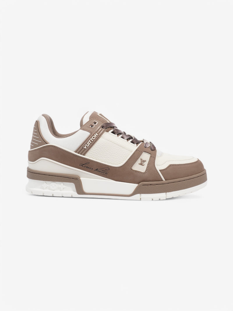  Louis Vuitton LV Trainer Sneakers White  / Brown Leather EU 41 UK 7