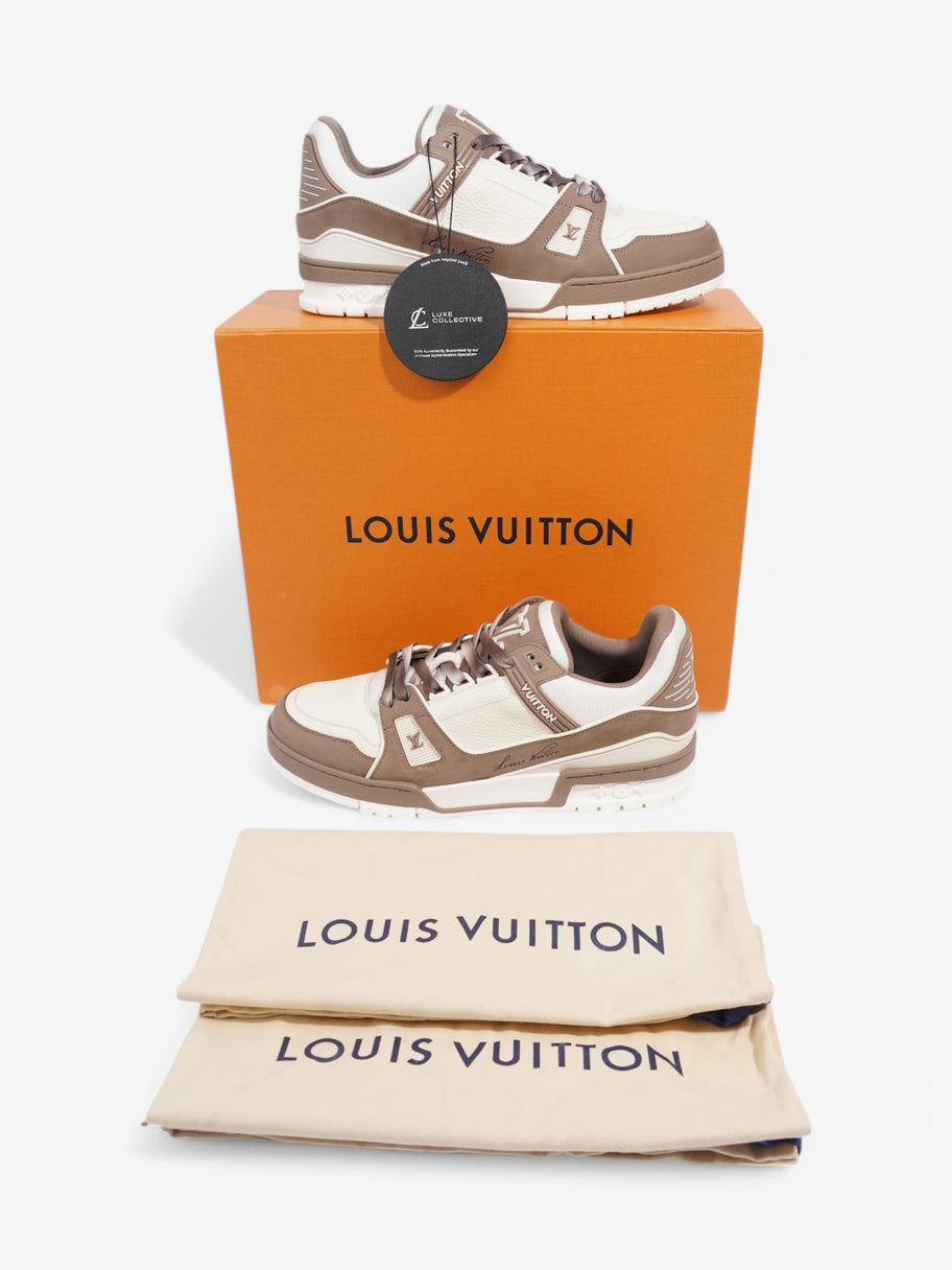 Louis Vuitton LV Trainer Sneakers White  / Brown Leather EU 41 UK 7 Image 7