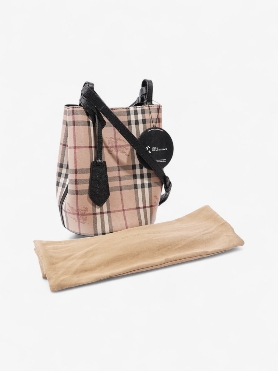 Burberry Lorne Haymarket Check Bucket Bag Beige Checkered Leather Image 9