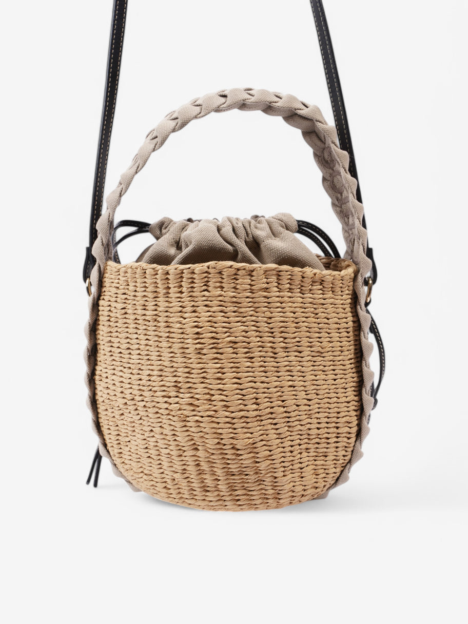 Chloe Woody Raffia Bucket Bag Beige  / Grey Wicker Image 4