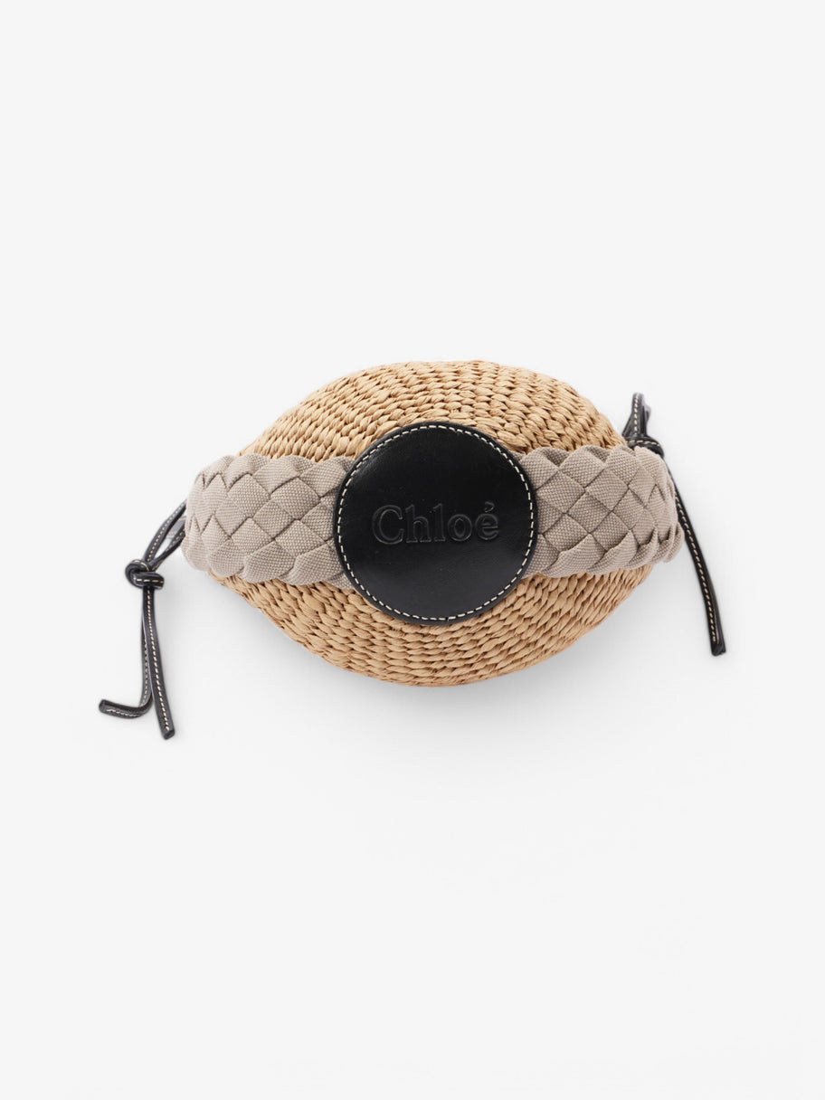 Chloe Woody Raffia Bucket Bag Beige  / Grey Wicker Image 6