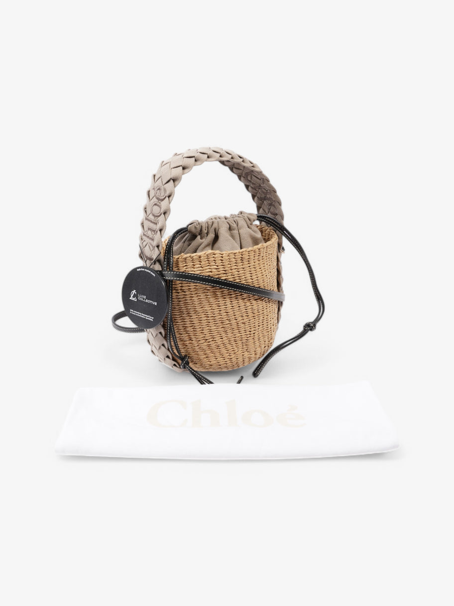 Chloe Woody Raffia Bucket Bag Beige  / Grey Wicker Image 9