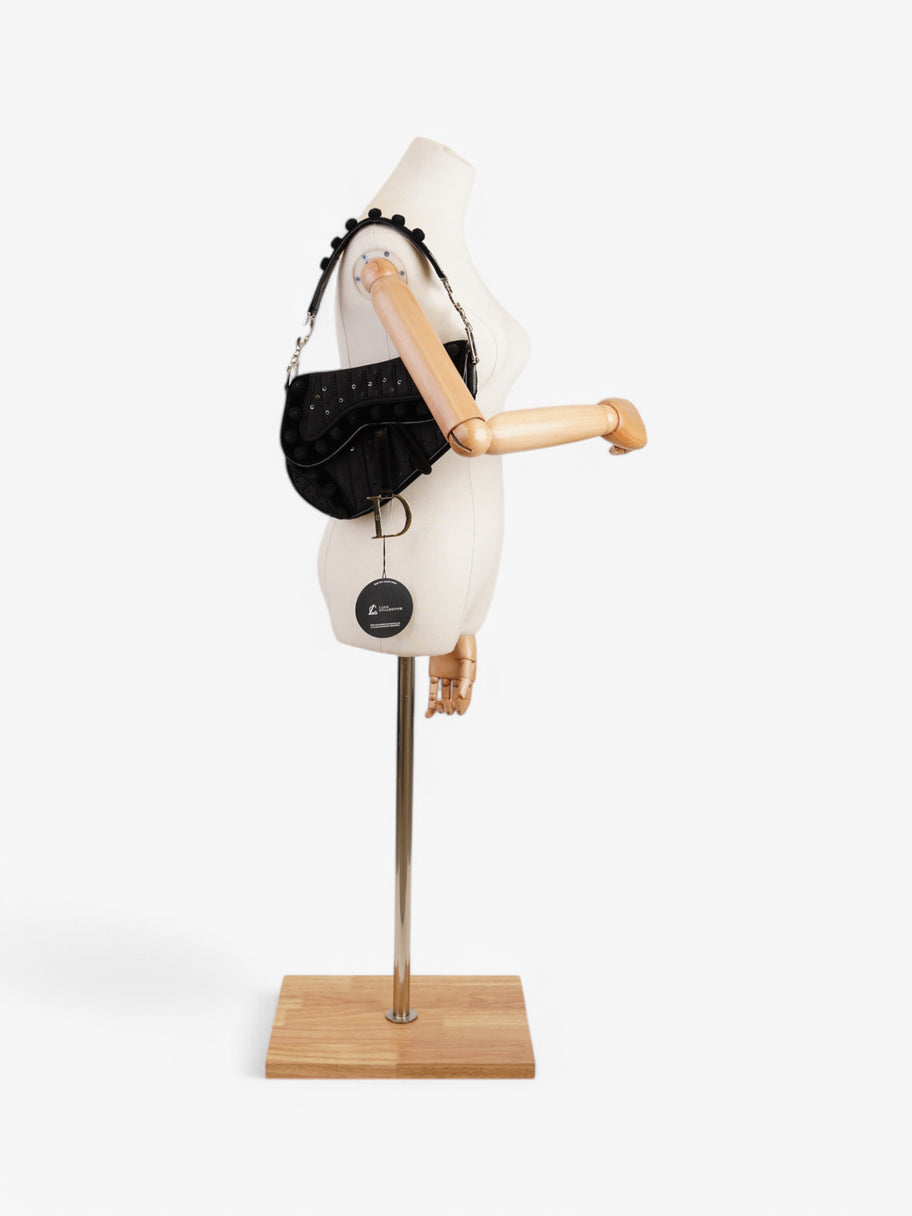 Christian Dior Saddle Bag Limited Edition 1999 Black Velvet Image 2