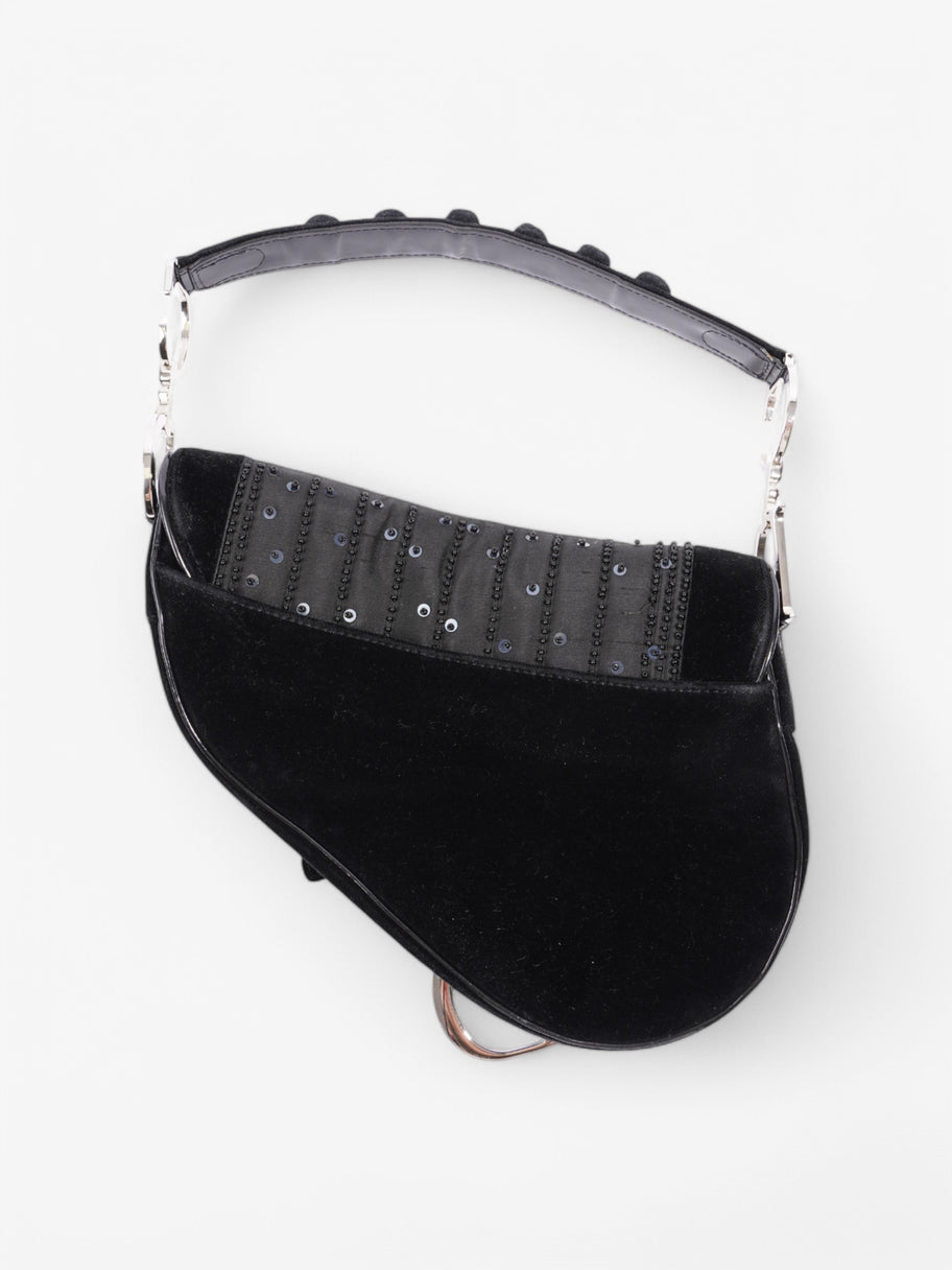 Christian Dior Saddle Bag Limited Edition 1999 Black Velvet Image 4