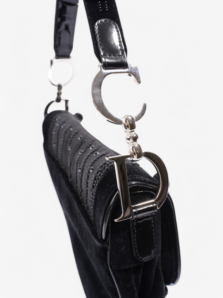 Christian Dior Saddle Bag Limited Edition 1999 Black Velvet Image 5