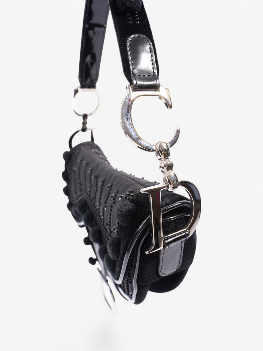 Christian Dior Saddle Bag Limited Edition 1999 Black Velvet Image 6