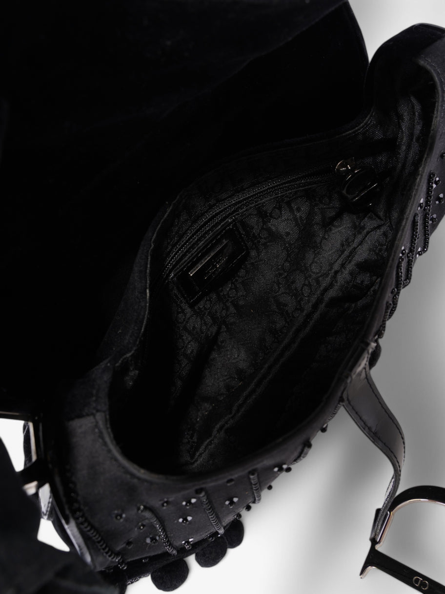 Christian Dior Saddle Bag Limited Edition 1999 Black Velvet Image 8