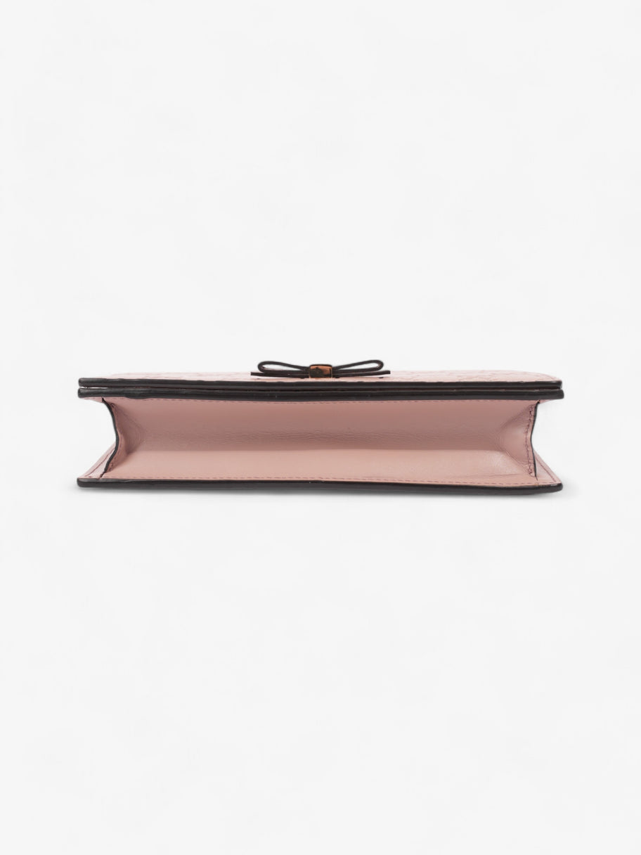 Gucci Bow Continental Chain Wallet Pink Guccissima Leather Image 6