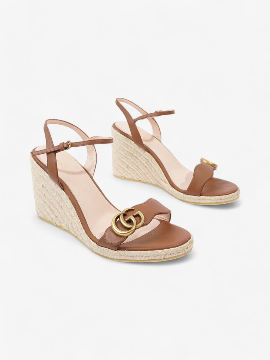 Gucci GG Wedges 90 Brown Leather EU 39 UK 6 Image 2