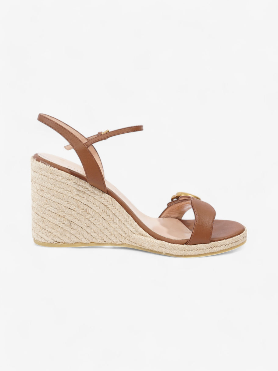 Gucci GG Wedges 90 Brown Leather EU 39 UK 6 Image 4