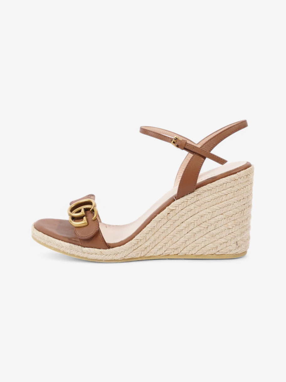 Gucci GG Wedges 90 Brown Leather EU 39 UK 6 Image 5