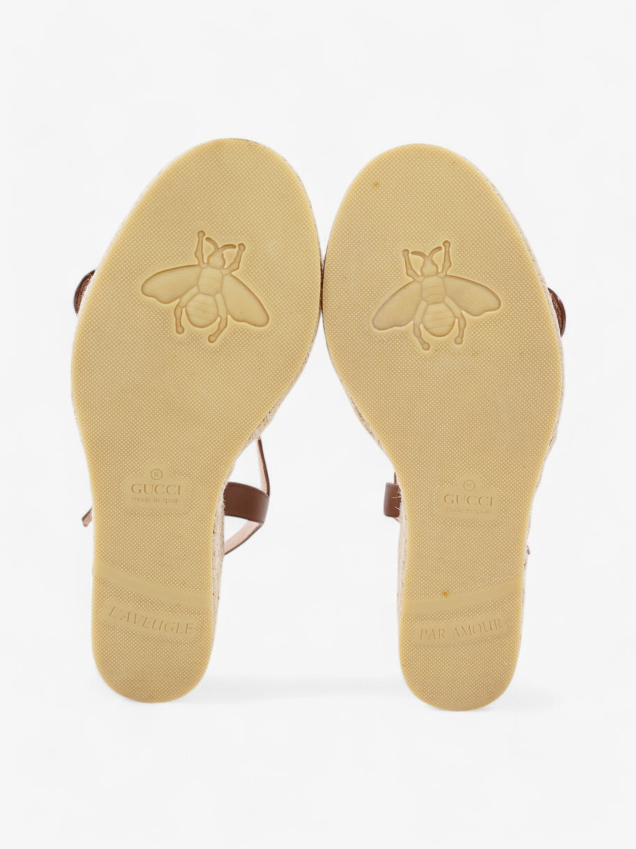 Gucci GG Wedges 90 Brown Leather EU 39 UK 6 Image 7