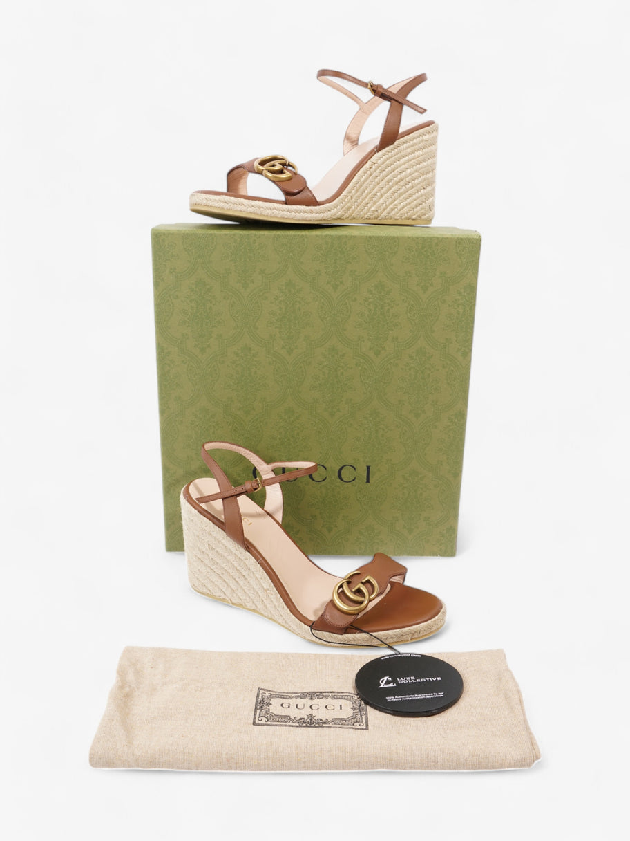 Gucci GG Wedges 90 Brown Leather EU 39 UK 6 Image 9