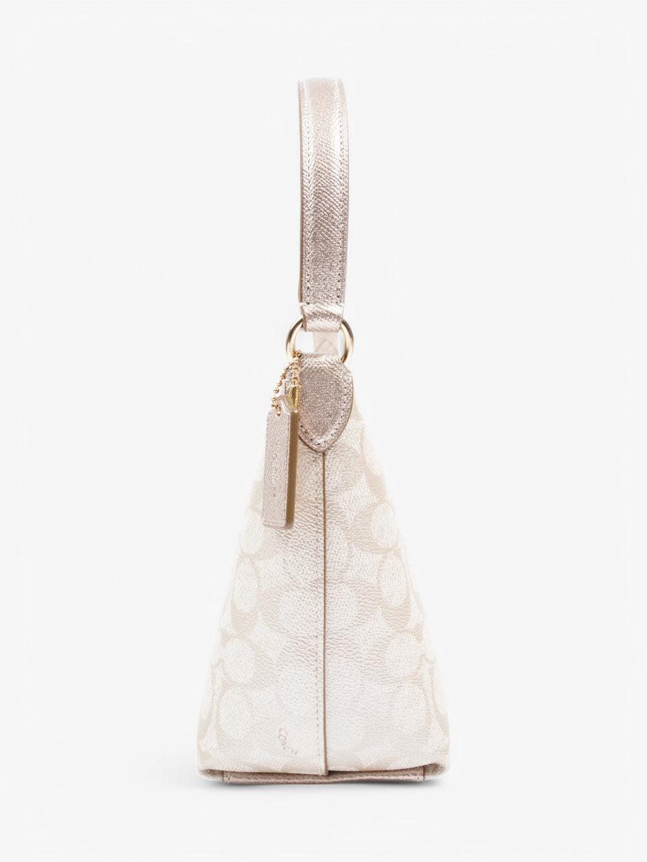 Coach Zip Shoulder Bag White / Beige Coated Canvas Image 3