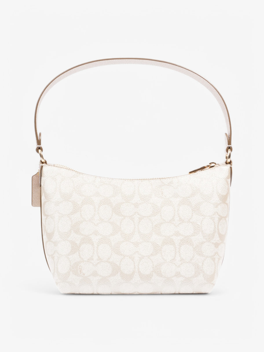 Coach Zip Shoulder Bag White / Beige Coated Canvas Image 4