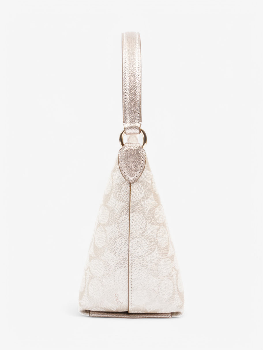Coach Zip Shoulder Bag White / Beige Coated Canvas Image 5