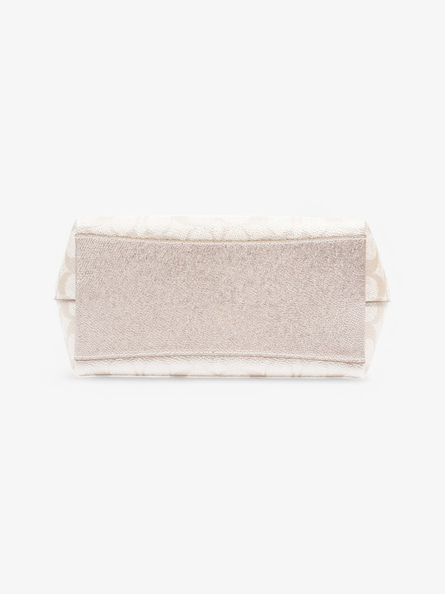 Coach Zip Shoulder Bag White / Beige Coated Canvas Image 6