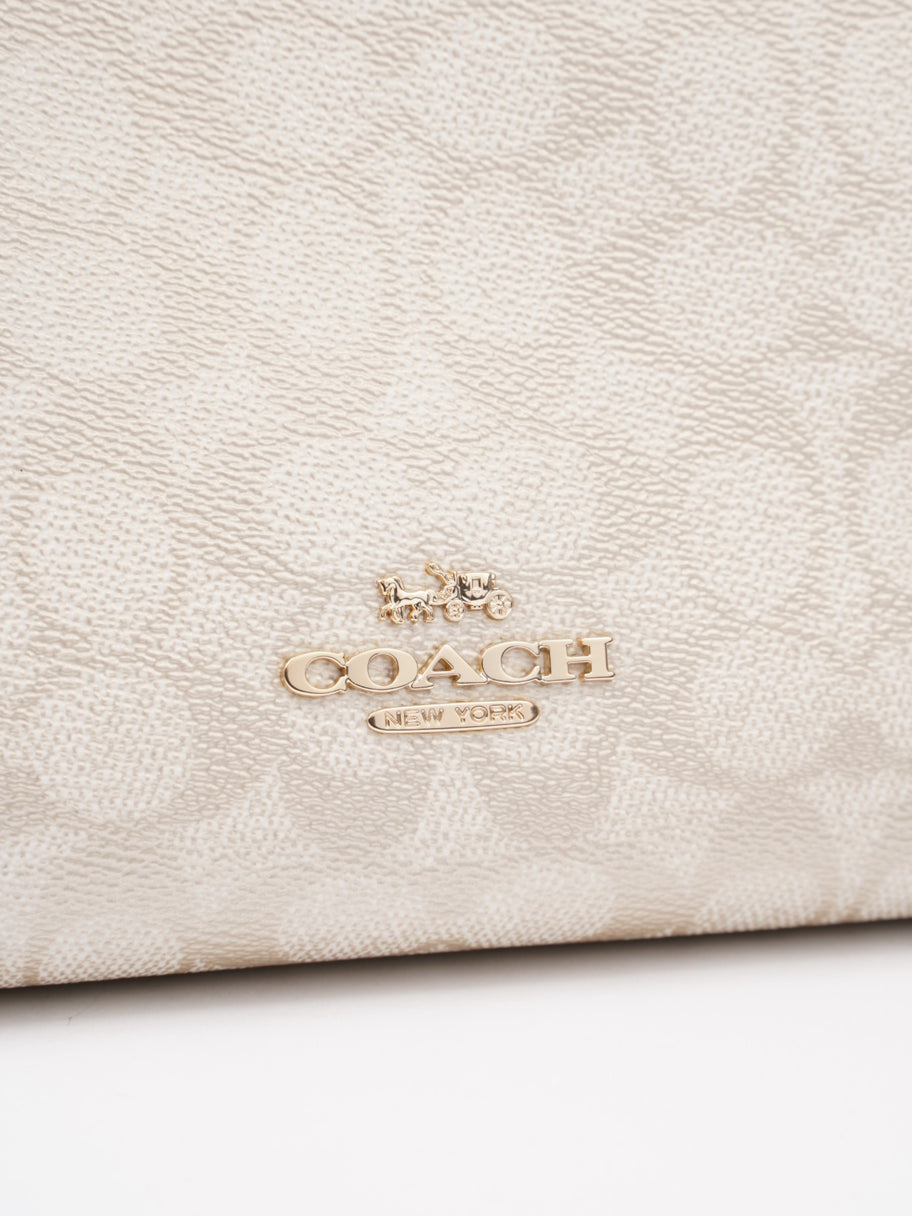 Coach Zip Shoulder Bag White / Beige Coated Canvas Image 7