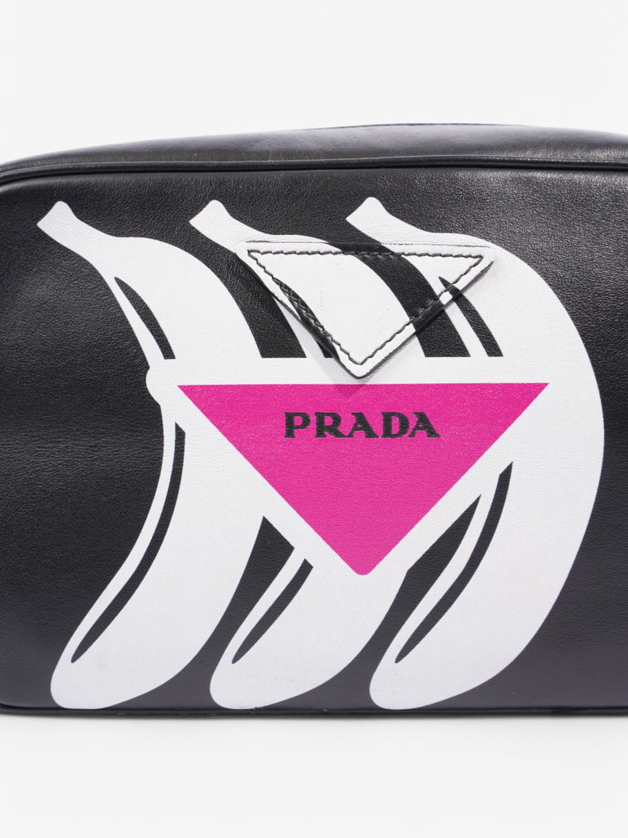 Prada Banana Triangle Camera Bag Black / White / Pink Leather Image 7