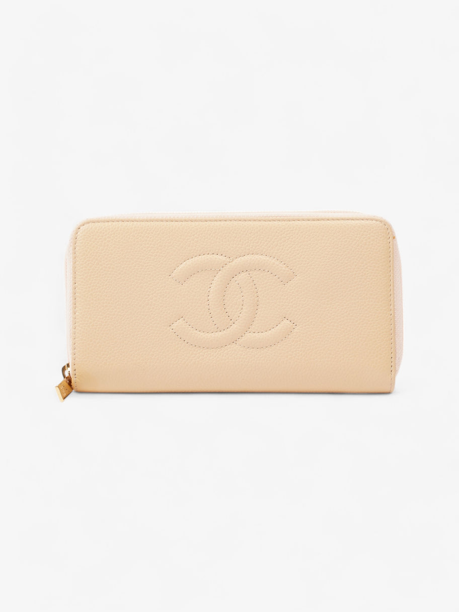 Chanel Timeless Long Wallet Beige / Gold Caviar Leather Image 1