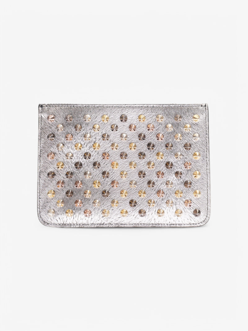  Christian Louboutin Loubiposh Mini Empire/Spikes Pouch Pink Leather