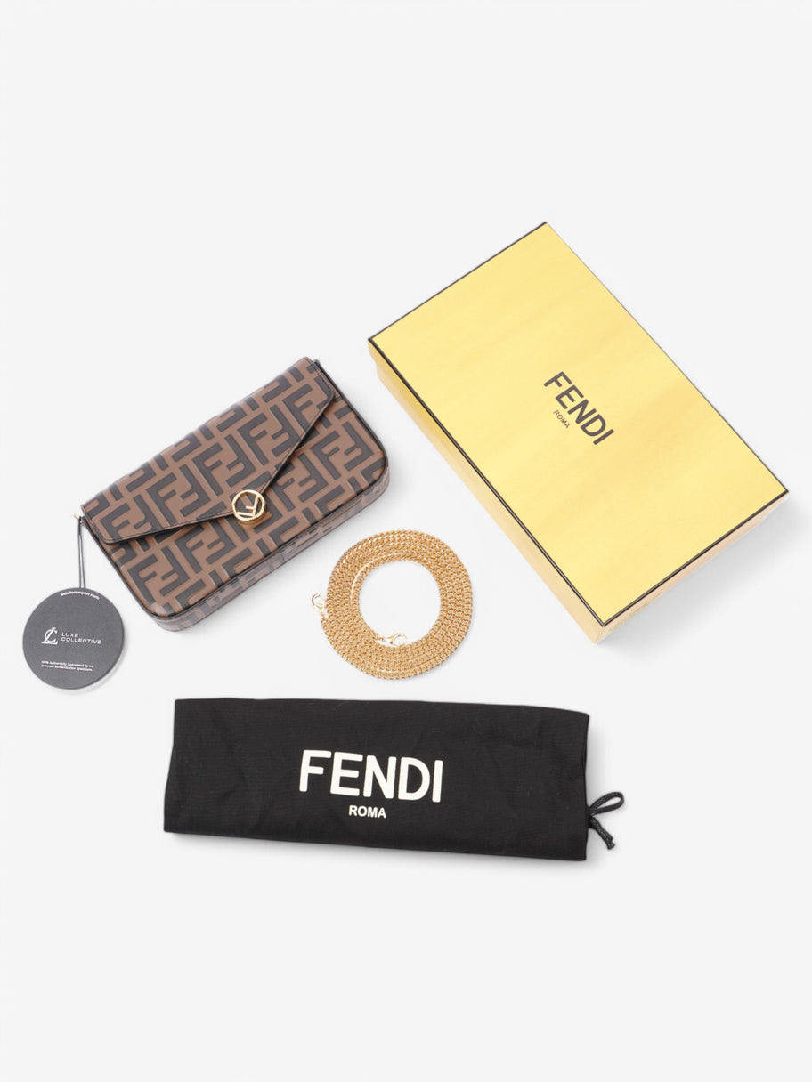 Fendi Envelope Shoulder Bag Brown Leather Image 10
