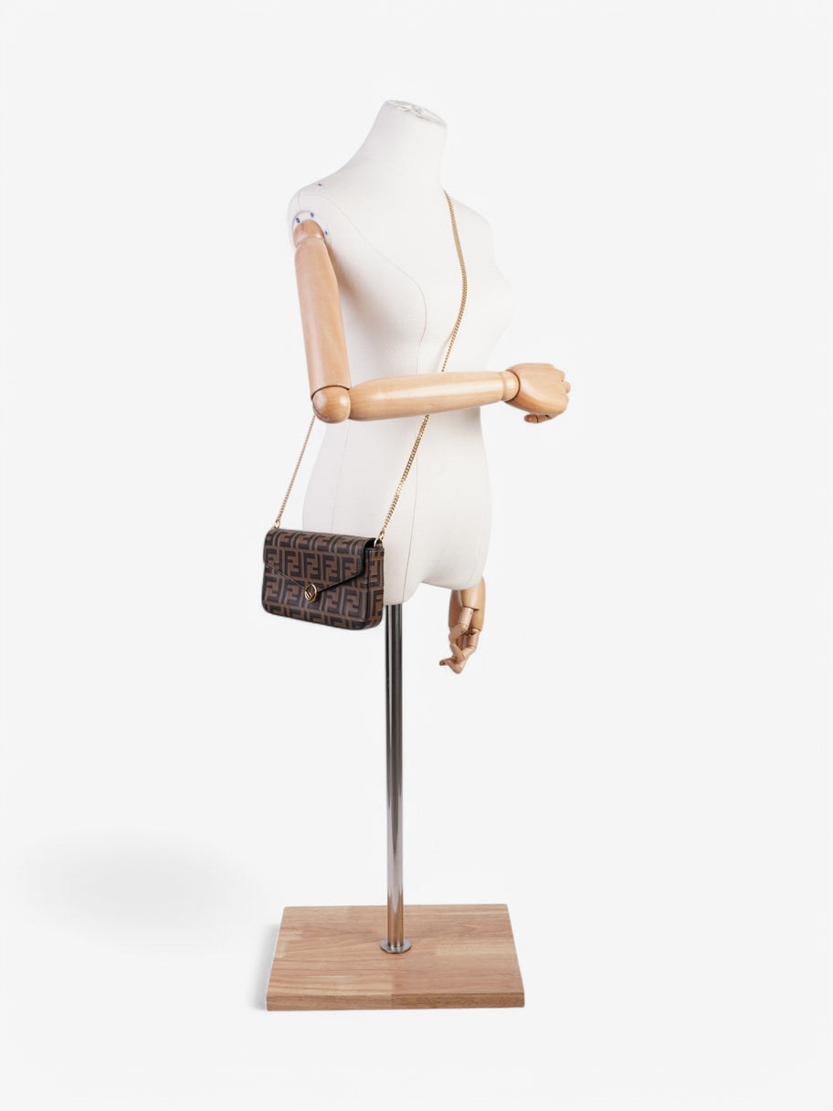 Fendi Envelope Shoulder Bag Brown Leather Image 2