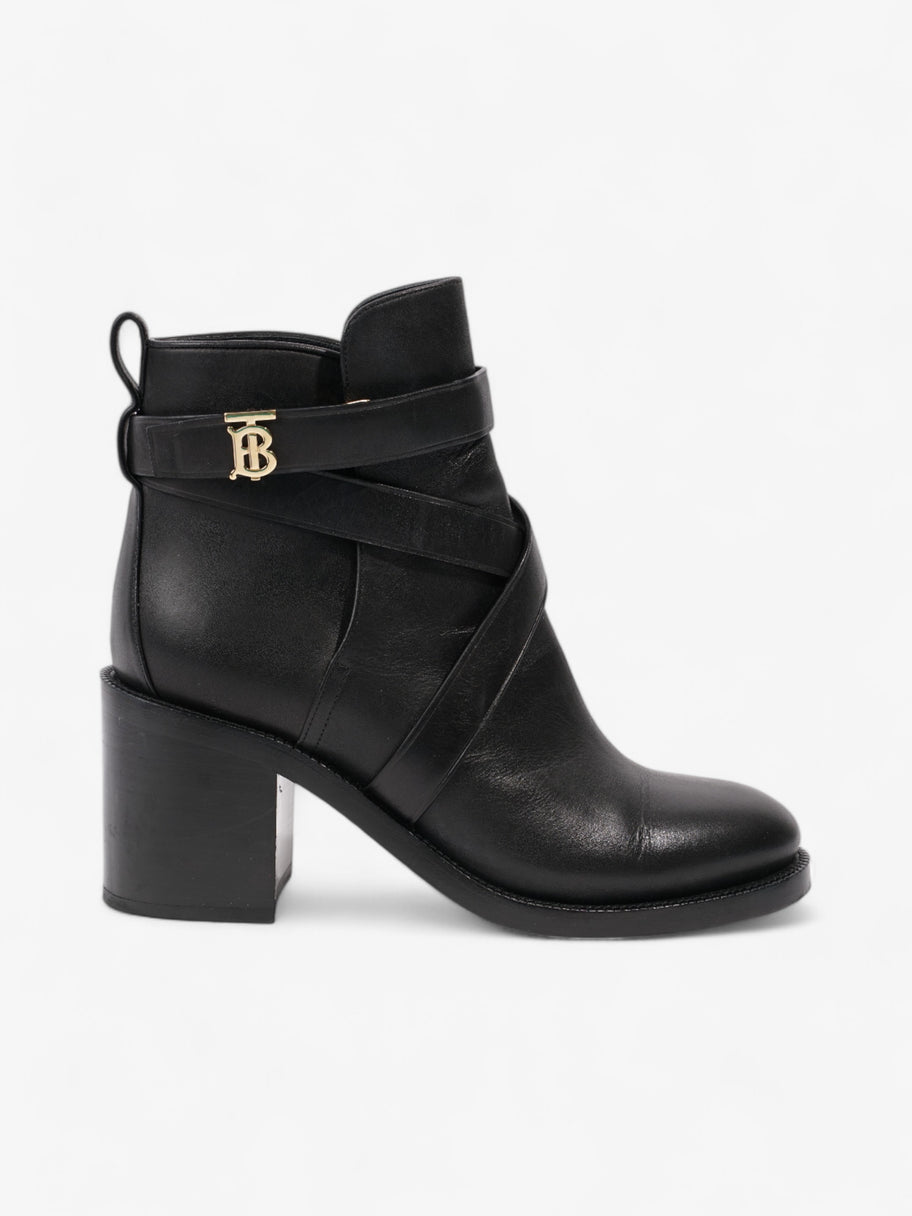 Burberry Platform Ankle Boots Black / Gold Leather EU 38.5 UK 5.5 Image 1