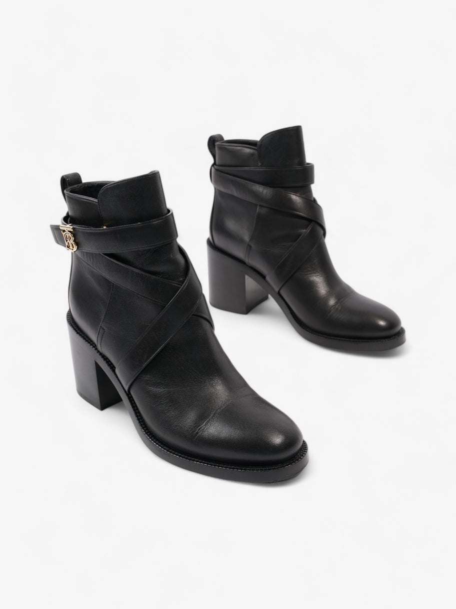 Burberry Platform Ankle Boots Black / Gold Leather EU 38.5 UK 5.5 Image 2