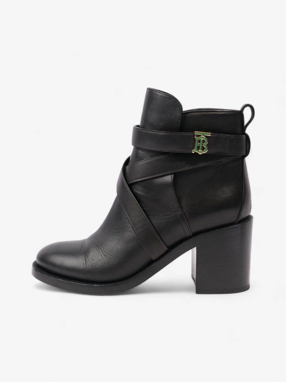 Burberry Platform Ankle Boots Black / Gold Leather EU 38.5 UK 5.5 Image 5