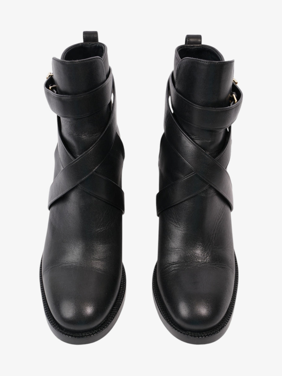Burberry Platform Ankle Boots Black / Gold Leather EU 38.5 UK 5.5 Image 8