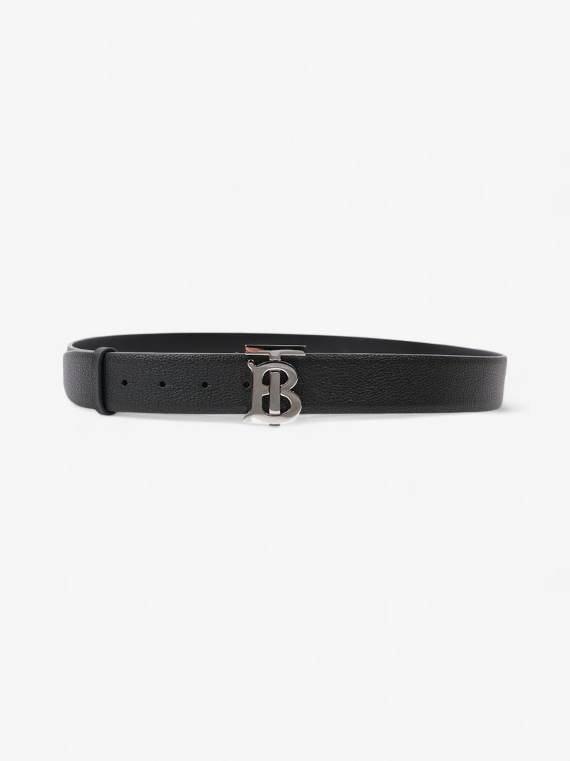  Burberry Logo Buckle Belt Black Leather 100cm 40