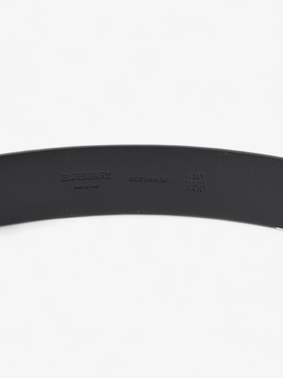 Burberry Logo Buckle Belt Black Leather 100cm 40