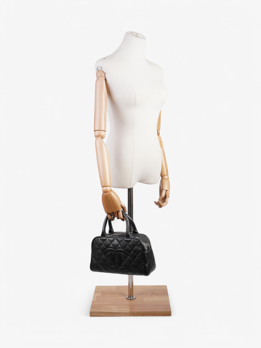 Chanel Top Handle Bag Black Caviar Leather 27cm, 15.5cm, 10 cm, drop 27.5 with handles Image 2
