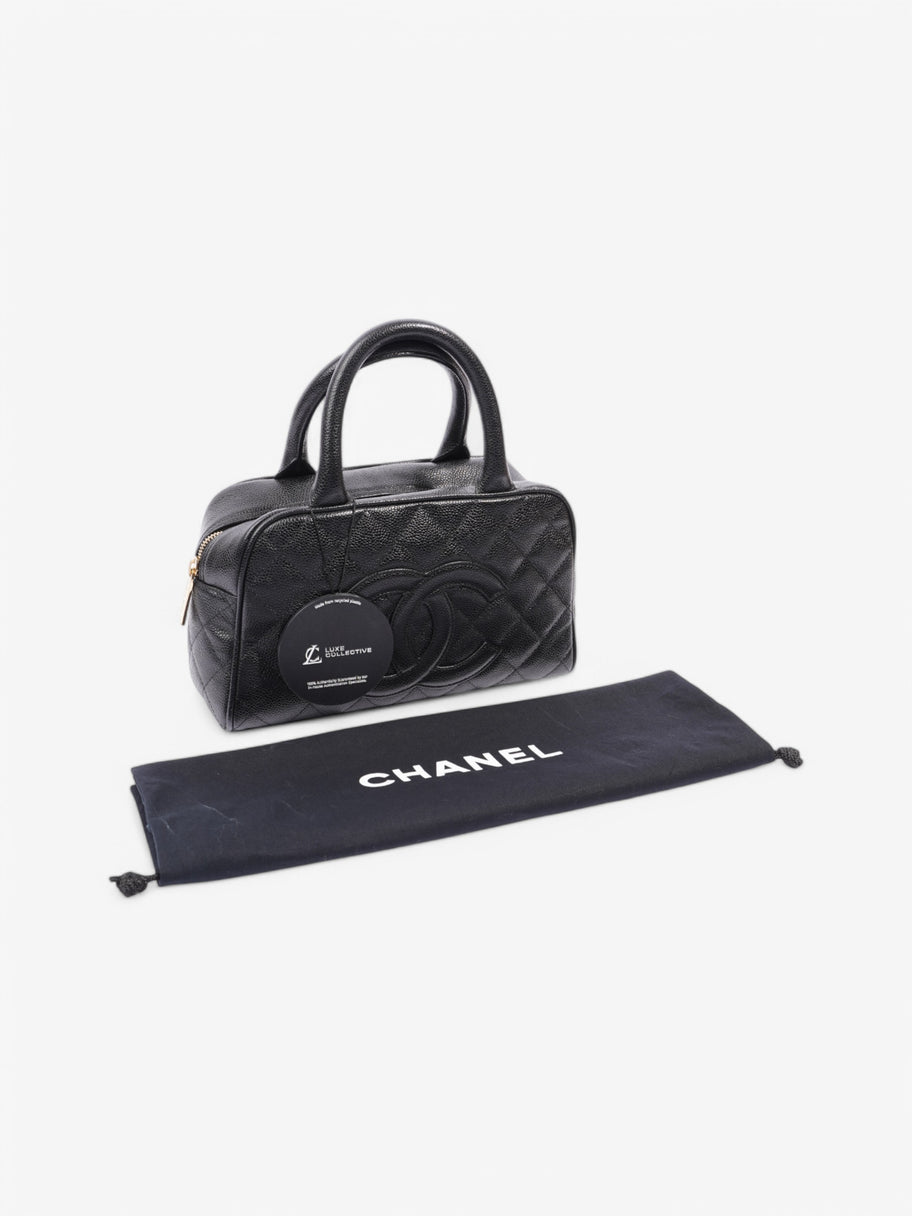 Chanel Top Handle Bag Black Caviar Leather 27cm, 15.5cm, 10 cm, drop 27.5 with handles Image 9