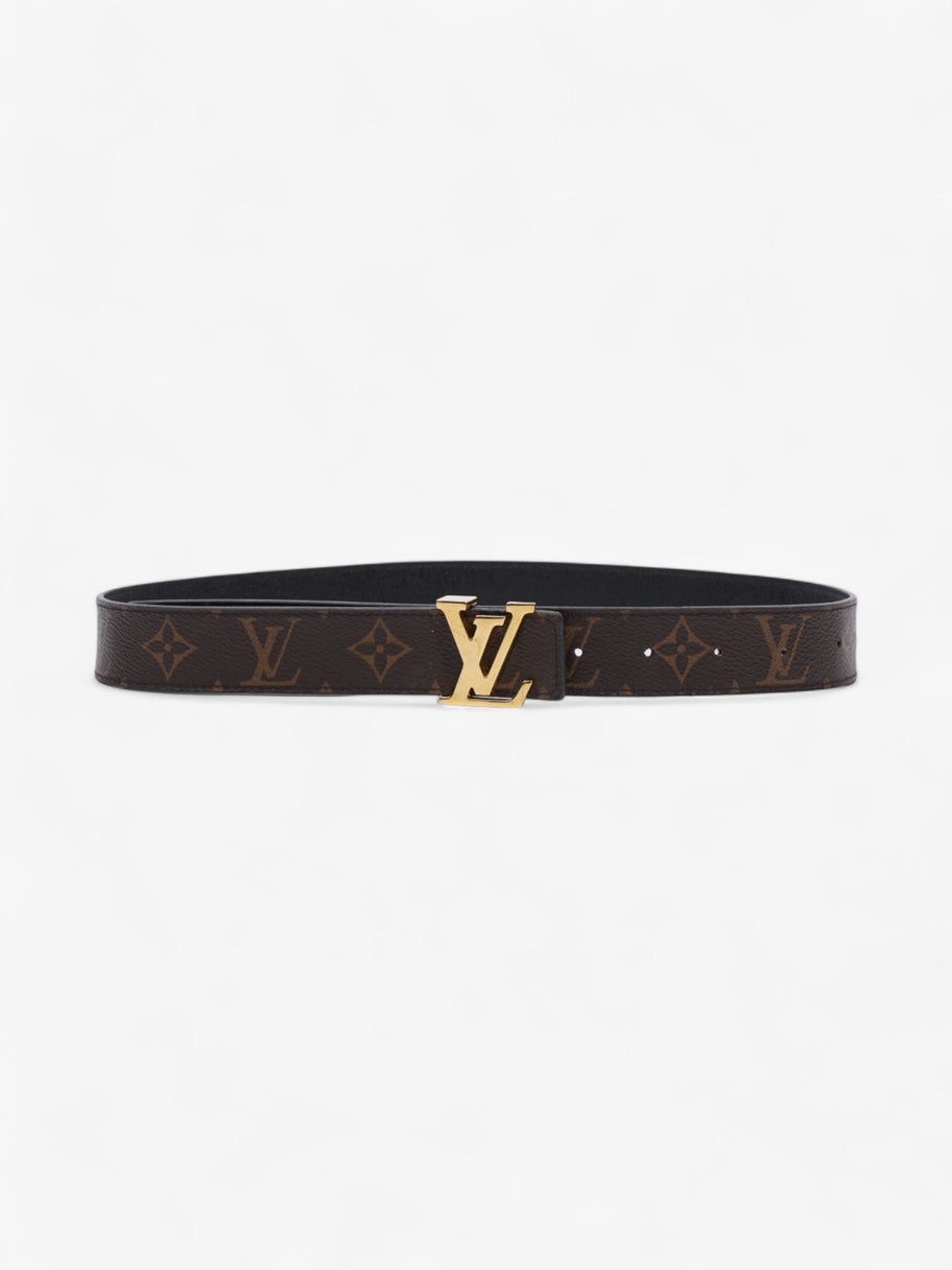 Louis Vuitton LV logo 30MM reversible belt Monogram / Black / Gold Canvas 75cm / 30