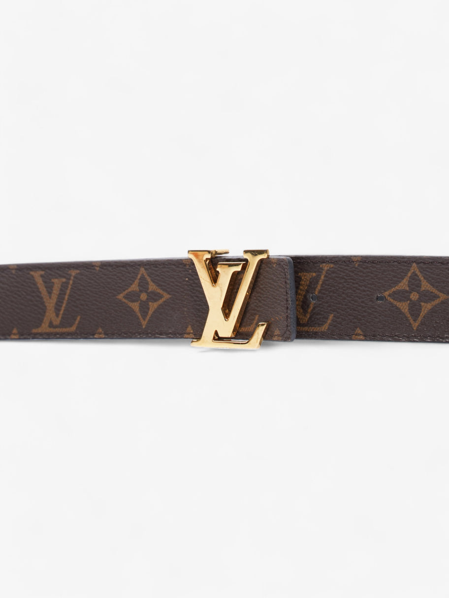 Louis Vuitton LV logo 30MM reversible belt Monogram / Black / Gold Canvas 75cm / 30