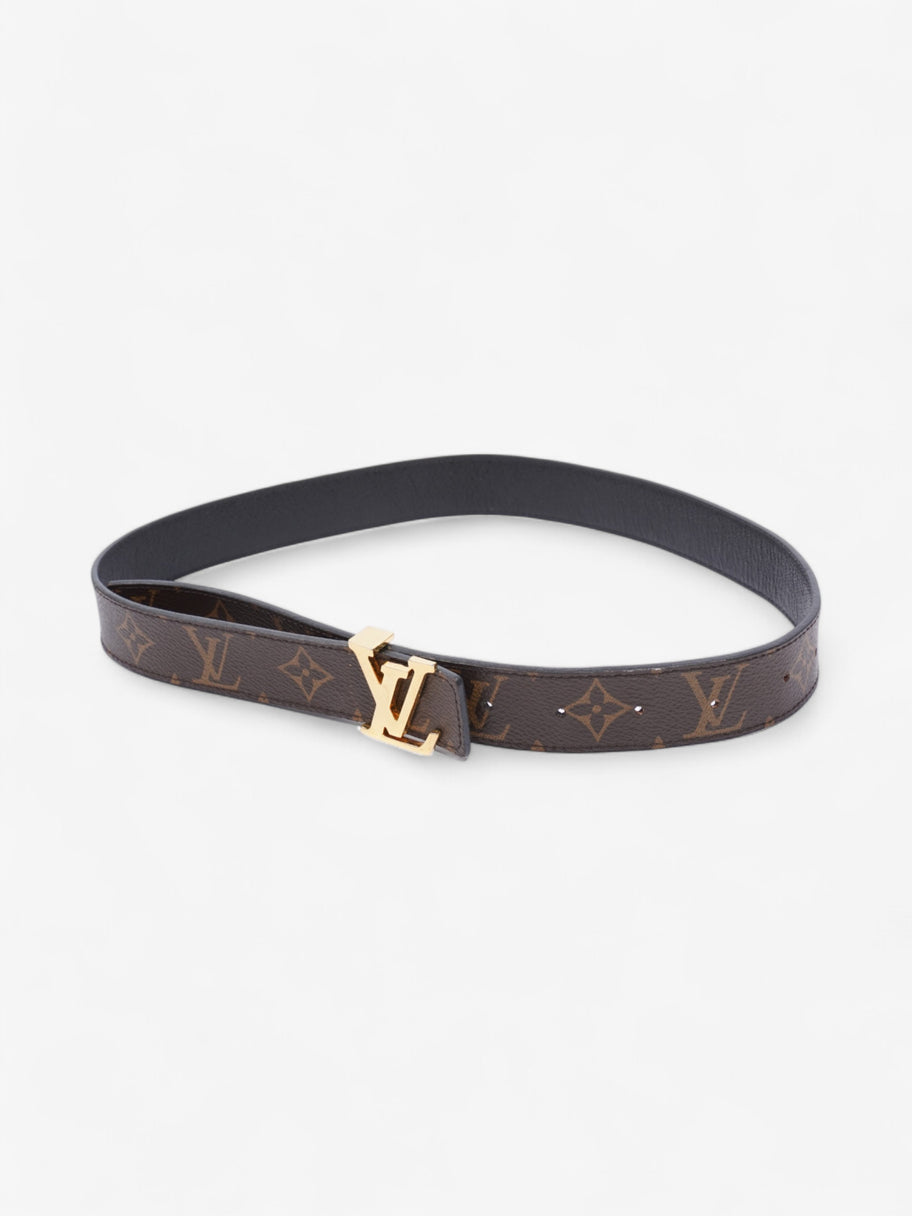 Louis Vuitton LV logo 30MM reversible belt Monogram / Black / Gold Canvas 75cm / 30
