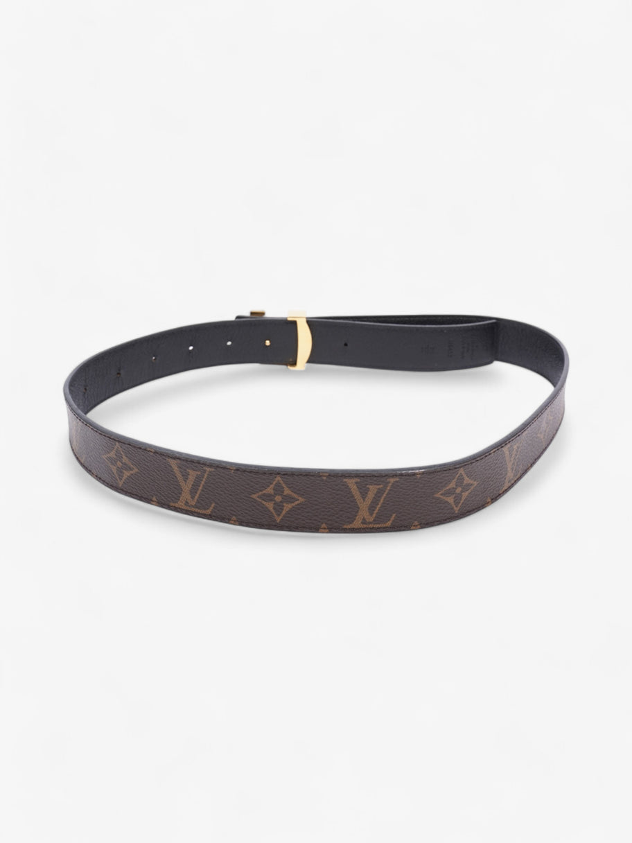 Louis Vuitton LV logo 30MM reversible belt Monogram / Black / Gold Canvas 75cm / 30
