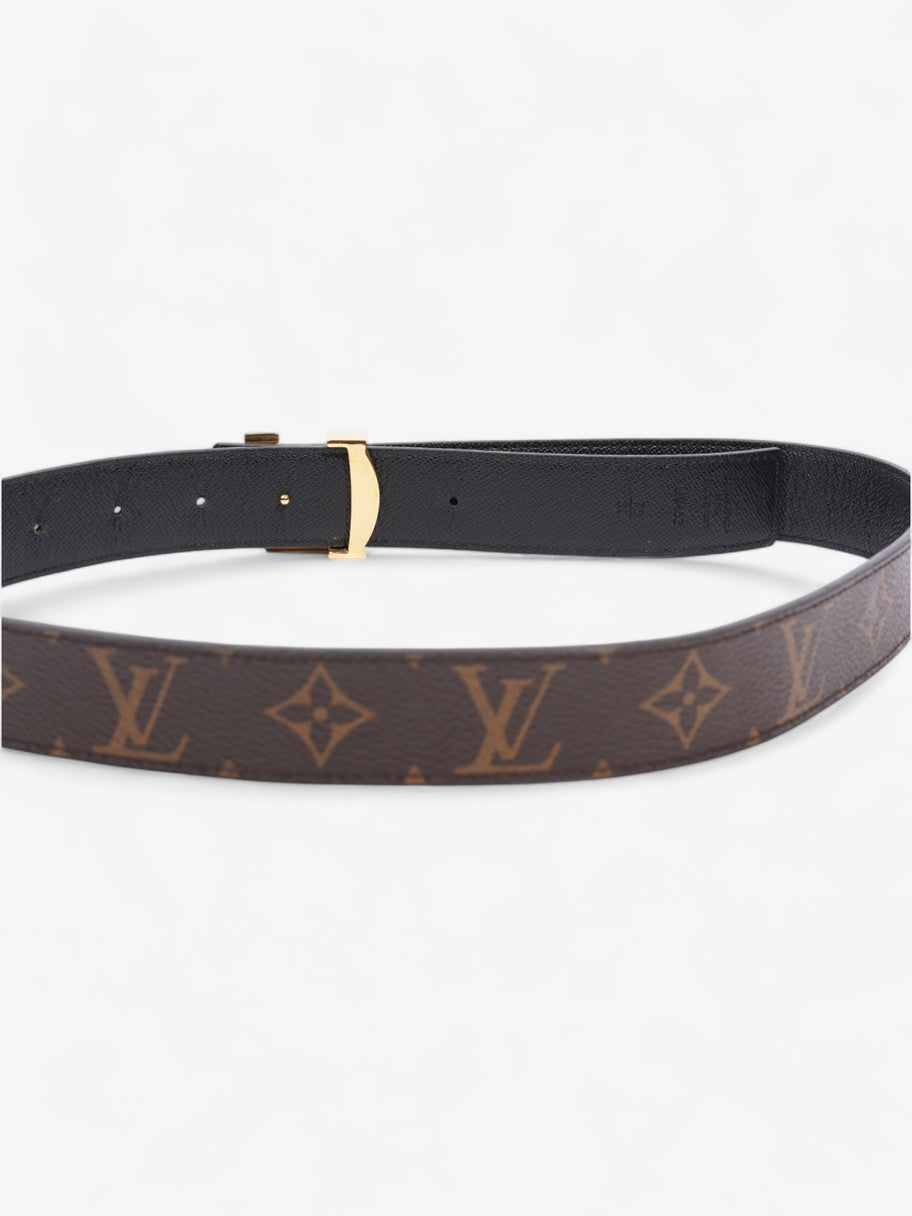 Louis Vuitton LV logo 30MM reversible belt Monogram / Black / Gold Canvas 75cm / 30