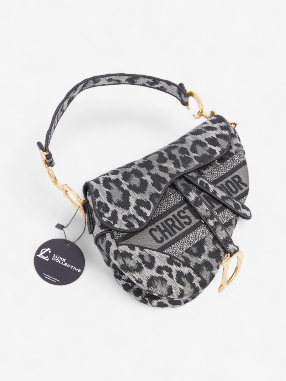 Christian Dior Saddle Bag Black / Grey Cotton Image 9