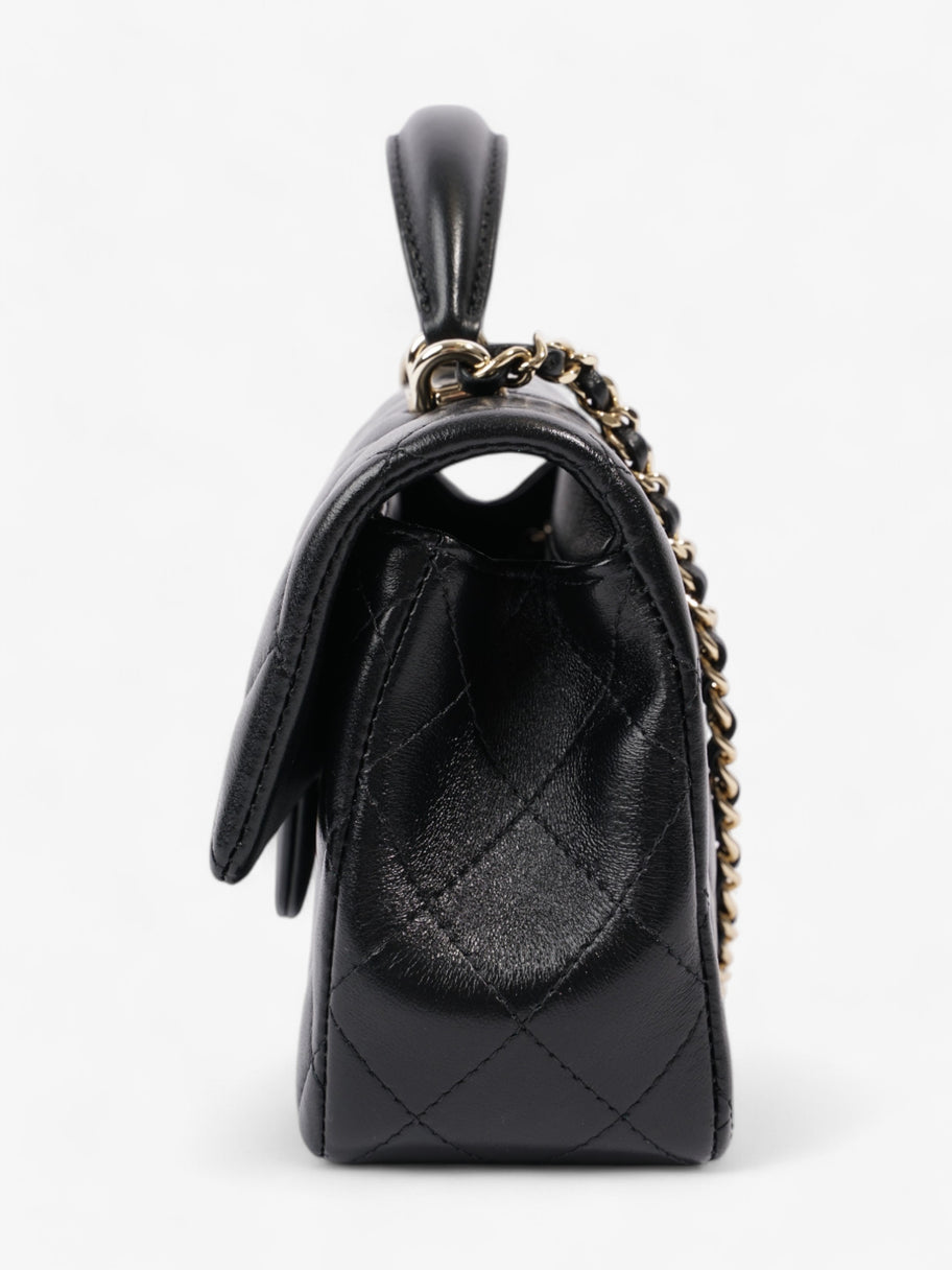 Chanel Rectangular Top Handle Bag Black Lambskin Leather Mini Image 3