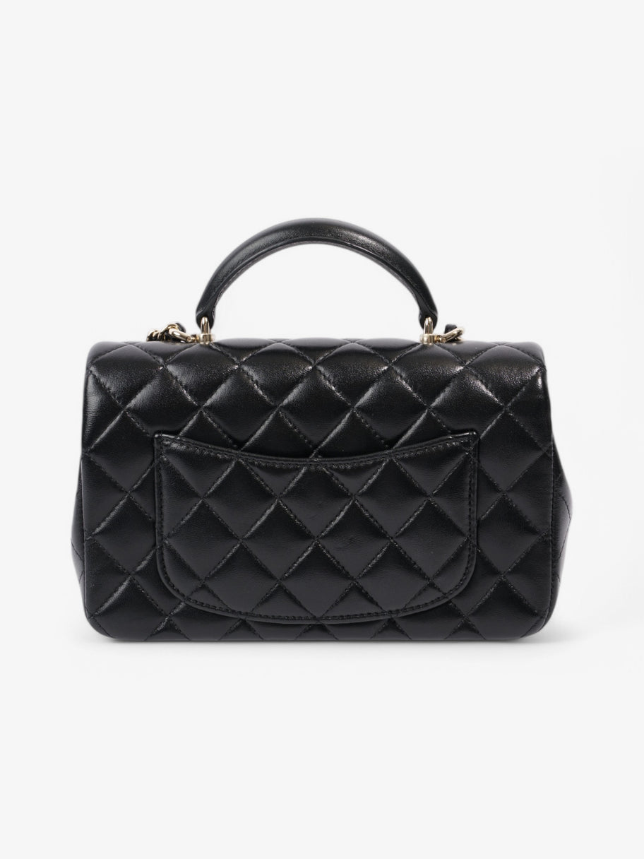 Chanel Rectangular Top Handle Bag Black Lambskin Leather Mini Image 4
